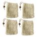 SOESFOUFU 4pcs Bubble Maker Bag Soap Holder Foaming Net Facial Net Face Washing Bag Yellow