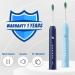 7AM2M Rechargeable Sonic Electric Toothbrush 2 Pack - Soft Toothbrushes for Adults and Kids - 12 Brush Heads - IPX7 - 60 Days Battery Life - 5 Modes - Smart Timer - Navy Blue & Light Blue - Buy Online on GoSupps.com