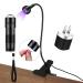 Big Chip 395 nm UV LED Light Fixtures with Clamp for UV Gel Nail Curing with UV LED Nail Lamp for Gel Nails and Adapter USB Charger Block (Black)