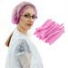 100 Pack 21" Disposable Nonwoven Bouffant Caps Hair Net for Hospital Salon Spa Catering and Dust-free Workspace (pink)