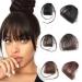Glamza Clip In Fringe - Front Hairpiece Topper One Size Black Dark Brown or Light Brown With or Without Sideburns Clip in Bangs (Black with Sideburns)