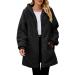 Yihaojia Womens Winter Fuzzy Fleece Jacket Hooded Zip Up Mid Length Warm Coat Oversized Teddy Outerwear with Pockets Black#49 X-Large