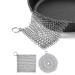 Stainless Steel Cast Iron Cleaner Abnaok 2 Packs 316L Chainmail Scrubber for Cast Iron Pan Pre-Seasoned Pan Pot Dutch Ovens Waffle Iron Pans Scraper Grill Cast Iron Skillet Scraper