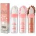 PICKX Body Glitter Powder Stick Face highlights Shimmer Face and Body Highlighter Powder with Sponge Head Magic Colour Shiner Powder for Face Body Arms Collarbones and Leg (3PC)
