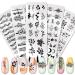 Stamping Plates Nail Art Set Plate Blue Geometric Lines Pattern Film Steel Plate Plant Flower Color Printing DIY Stainless Steel Printing Transfer Template Kit 5pcs.