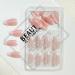 French Tip Press on Nails - Medium Almond Chrome False Nails Long Glossy Full Cover 24 Pcs - Cute Acrylic Stick-ons for Women - Buy Online on GoSupps.com