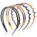 4 Pieces Plastic Headband Zigzag Headband Sharks Tooth Hair Comb Double Row Teeth Hair Band Simple and Chic Hair Hoop Non-Slip Hair Accessory for Women Girls Daily Dating Decorations(Black  Brown)