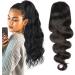 Ponytail Extensions Natural Black Clip in Drawstring Ponytail Hair Extensions Body Wave Human Hair Ponytail Extensions for Women 8-26 inch for Women(24inch 130g) - Buy Online on GoSupps.com
