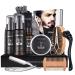 Beard Grooming Kit for Men 12 in 1 Beard Growth Kit with Beard Roller Beard Set with Beard Oil Beard Shampoo Beard Conditioner Beard Brush Beard Balm Beard Comb Scissors Gifts for Him citric acid