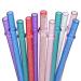 Dakoufish 11 Inch Reusable Tritan Plastic Straws, Replacement Glitter Sparkle Drinking Straws for 24 oz-40 oz Mason Jars/Tumblers,Dishwasher safe,Set of 12 with Cleaning Brush(6color,11inch) 6color 11 Inch (Pack of 12)