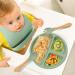 4 Piece Baby Weaning Set: Silicone Suction Divided Plate, Adjustable Bib, Spoon, Fork - Baby Led Feeding Supplies for Baby and Toddlers - Buy Online on GoSupps.com