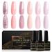 Shining She Gel Nail Polish 6 Colors Light Pink Glitter Gel Polish Kit Soak-Off UV/LED Nail Polish Gel Gift for Nail Art Salon DIY Home 8ML Purple