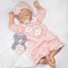 Paradise Galleries Realistic baby doll with magnetic pacifier buttons and grinding 53.3 cm sleeping girl made of soft vinyl and damaged body 8-part gift set