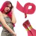 Runature bonding extensions real hair pink hot pink i tip real hair extensions pink bonding keratin hair recovery real hair pink 45cm 18 inch 25g 45cm itip#pink