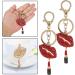 2Pcs Sparkling Lips & Lipstick Keychain Set - Red Bling Charm for Keys, Purse, Bags - Buy Online on GoSupps.com