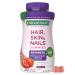Nature s Bounty Optimal Solutions Advanced Hair Skin and Nails Pectin Gummies 2x Biotin Per Serving No Stick Gummy Vegetarian Formula Strawberry Flavor 200 ct 100 Total Servings 200 Count (Pack of 1)