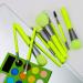 Docolor Neon Green Makeup Brush Set - 10 Premium Synthetic Brushes with Wooden Handles for Professional Makeup Application - Buy Online on GoSupps.com