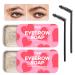 Meto Eyebrow Soap(2 Count) Brow Soap(0.6 Ounce) Eyebrow Soap Kit Long Lasting Waterproof Soap Brows Eyebrow Soap Wax with Brow Brushes for Eyebrows 3D Brow Styling Soap Clear Eyebrow Setting Gel 1.06 Ounce (Pack of...