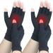 2 Pairs Compression Arthritis Gloves - Copper Infused Fingerless Glove for Carpal Tunnel, RSI, Rheumatoid , Tendonitis, Hand Pain Relief, Computer Typing, Support for Hand,Fit for Women & Men, Medium Medium (2 Pair) Black