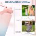 Ketiee 2L Drinking Bottle with Straw | BPA-Free Water Bottle with Time Marking | Leak-Proof Sports Bottle for Fitness Camping Yoga & Travel (Pink/Blue) - Buy Online on GoSupps.com