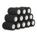 SEADESKY 12 Rolls Vet Wrap Self Adhesive Bandage Tape 7.5cm x 4.5m Elastic Cohesive Bandages Wrap for Wrist Ankle Sprains and Swelling Pet Vet Wrap for Dogs Horses Football Sock Wrap (Black)