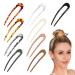 9 Pack Resin Plastic Chopsticks Tortoise Shell U Shaped Hair Sticks Pins Picks Long Fork Pen Carved Hairpins Clips Barrettes for Bun Chignon Decorative Hair Accessories