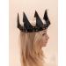 KIPETTO Gothic Leather Crown Black Halloween Costume Headdress Adjustable Gothic Headband for Halloween Masquerade Wedding Birthday Party - Buy Online on GoSupps.com