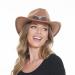 RainFlowwer Classic Cowboy Hat Men, Wide Brim Cowgirl Hat, Western Style Hat with Wide Belt for Women with 2 Hat Bands Brown