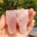 2pcs Handwork Natural Rose Crystal Dragon Pink Quartz Stone and Crystals Natural Luster - Buy Online on GoSupps.com