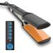 Elilier 2.20" Hair Straightener for Thick Hair, Extra Wide Flat Iron/Plancha de Cabello, Adjustable Temperature, Ceramic Coated Floating Panel, 30s Fast Heating, More Suitable for Curly Hair Above 3A Black