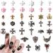 Lofuanna 180 Pcs Cross Nail Charms Punk Vintage Nail Accessories 3D Cross Nail Art Charms Chrome goth nail charms-36 Styles Rhinestones Nail Art Gem Mixs Chrome Hearts Metal Nail Art Decorations A6