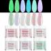 Glow in the dark Dip Powder Glitter Nail Dip Powder Kit 6 Colors Set for Starters (Dip Liquid Set Not Included) GL120
