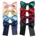8 Pack 6 Inch Long Hair Ribbon Alligator Clips Barrettes Ponytail Holders for Girls Bowknot Satin Bows for Hair Big Hair Bows for Women Pink Red Blue Green Black Hair Bows Clips Hairpins Accessories