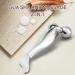 3D Metal Face Roller & Gua Sha - Anti-Aging Face Massager for Puffiness Relief | V-Shaped Skin Care Tool in Silver - Buy Online on GoSupps.com