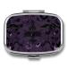 Purple Black Goth Spooky Pill Box Cute Square Pill Case Portable Medicine Tablet Vitamin Holder Organizer for Purse Pocket
