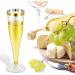 100 Pcs 5oz Gold Glitter Disposable Champagne Flutes - Wedding Party Supplies - Buy Online on GoSupps.com