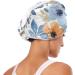 Watercolor Blue Beige Flower Hair Towel 2 Pack - Super Absorbent Quick Dry Hair Turbans for Women & Girls - Buy Online on GoSupps.com