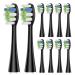 Replacement Brush Heads 10 Pack Compatible with AquaSonic Black Series Vibe Series Black Series Pro Duo Series Pro Electric Toothbrush Black Black 1 Count (Pack of 10)