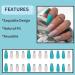 Runrayay Green Line Long Press on Nails | French Tips Coffin Fake Nails | Matte Full Cover Acrylic Nails for Women & Girls - Buy Online on GoSupps.com