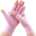 DRNAIETY 2 Pairs Compression Gloves Arthritis Gloves for Women & Men Carpal Tunnel Gloves Relieve Arthritis Pain Fingerless Design Breathable Moisture Wicking Fabric Comfortable Fit Pink M