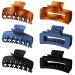 Vsiopy 3.5 Inch Large Hair Clip for Thick Curly Hair 2 Styles Non Slip Claw Clip Thin Hair 6 Pack Matte Strong Hold Claw Clips Rectangle Claw Clips Double Row Hair Jaw Clips C Series: Brown Black Blue 6 Count (Pack of 1)