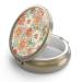 Pill Case Pill Box with Mirror Retro 3 Compartment Small Pill Case for Purse or Pocket Bronze Small Roud Pill Box or Vitamins Fish Oil Supplements Pill Containe Travel Gifts(Retro Floral) 1 piece Y-1-retro Floral
