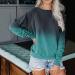 Women's Trendy Ombre Tie Dye Crewneck Sweatshirt - X-Large A01green - Buy Online on GoSupps.com
