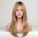 HAIRCUBE Long Blonde Layered Synthetic Wig for Women - 23 Golden Ash Blonde with Brown Roots - Buy Online on GoSupps.com