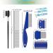 Pets Grooming Kit: Tear Stain Remover, Undercoat Rake, Dematting Tool for Dogs & Cats | Flea Comb for Dandruff, Tangles, Knots | Shedding Hair & Fur - Buy Online on GoSupps.com