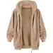 Hanxiulin Women's Fleece Jacket - Plush Windproof Coat | Elegant Winter Outerwear in Khaki - Cuddly Thick & Slim Fit - Buy Online on GoSupps.com
