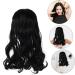 MUSISALY Fluffy U-shaped Wig Hair Clip in Extensions Fake Hair Human Hair Extensions Clip Ins Real Hair Extensions Clip in Human Hair Extensions for Women Clip in Wavy Hair Extensions 45X8CM Black - Buy Online on GoSupps.com