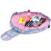 Intirilife Gray Pink Flamingo Cosmetic Bag - 62x54cm Round Travel Organizer with 2 Inner Zip Compartments for Makeup - Stylish Cultural Design - Buy Online on GoSupps.com
