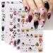3D Halloween Nail Stickers 6 Sheets 5D Self-Adhesive Embossed Nail Decal Ghosts Bats Pumpkin Nail Art Decoration Design Supplies
