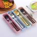 Stainless Steel Fork Spoon Chopsticks Set with Durable Case - Purple | Ideal for Home, Camping, Traveling, Hiking - Buy Online on GoSupps.com